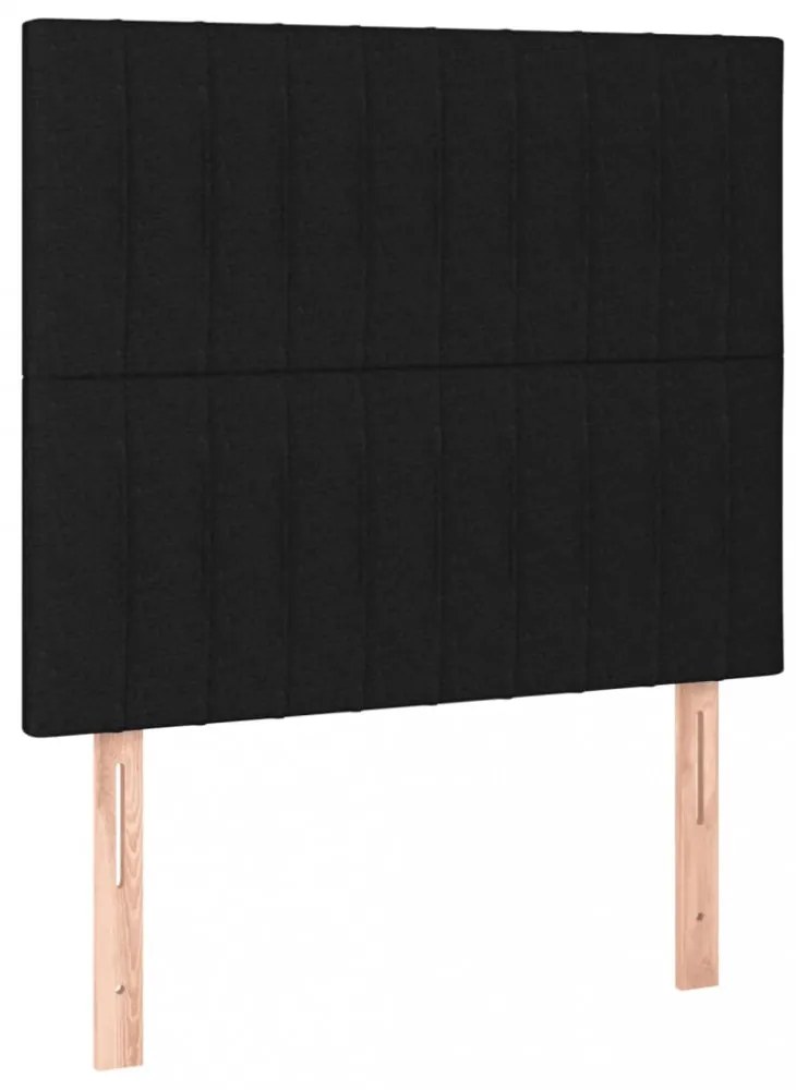 fekete szövet LED-es fejtámla 100x5x118/128 cm