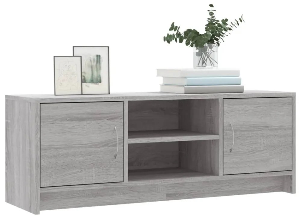 szürke sonoma színű szerelt fa TV-szekrény 102x30x37,5 cm