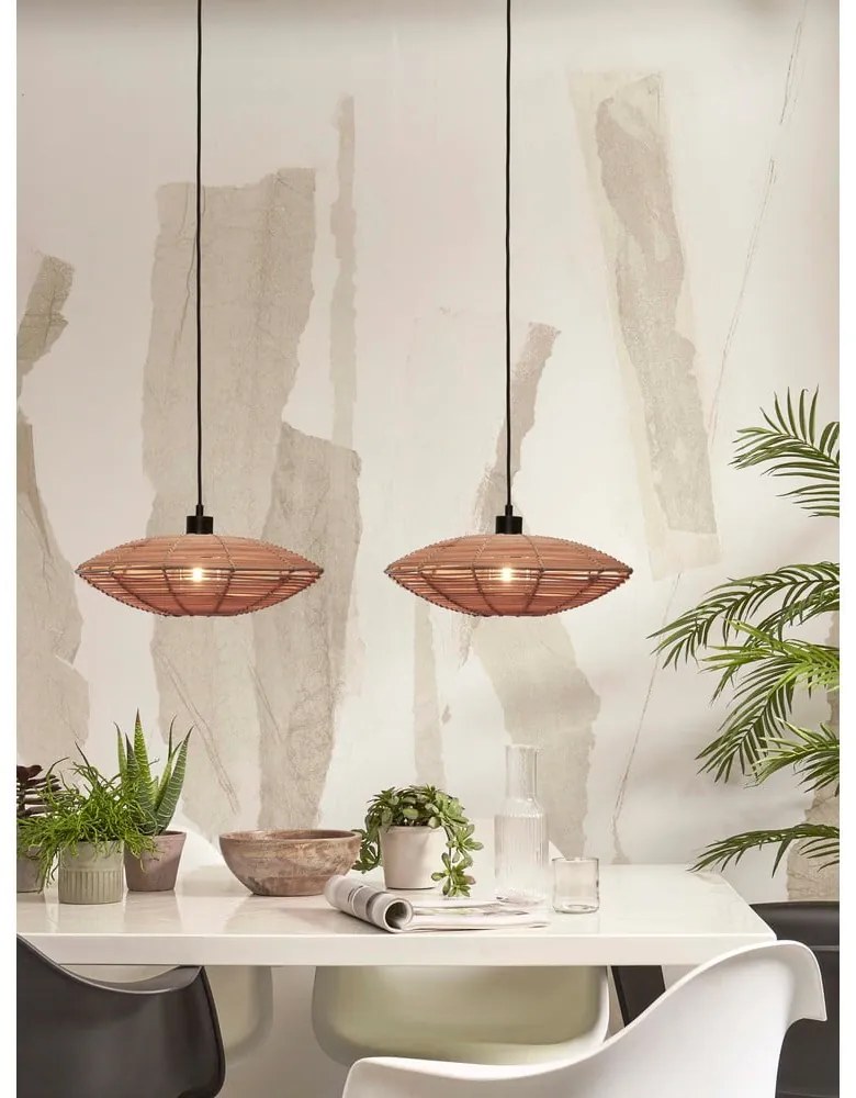 Natúr színű függőlámpa rattan búrával ø 40 cm Tanami – Good&Mojo