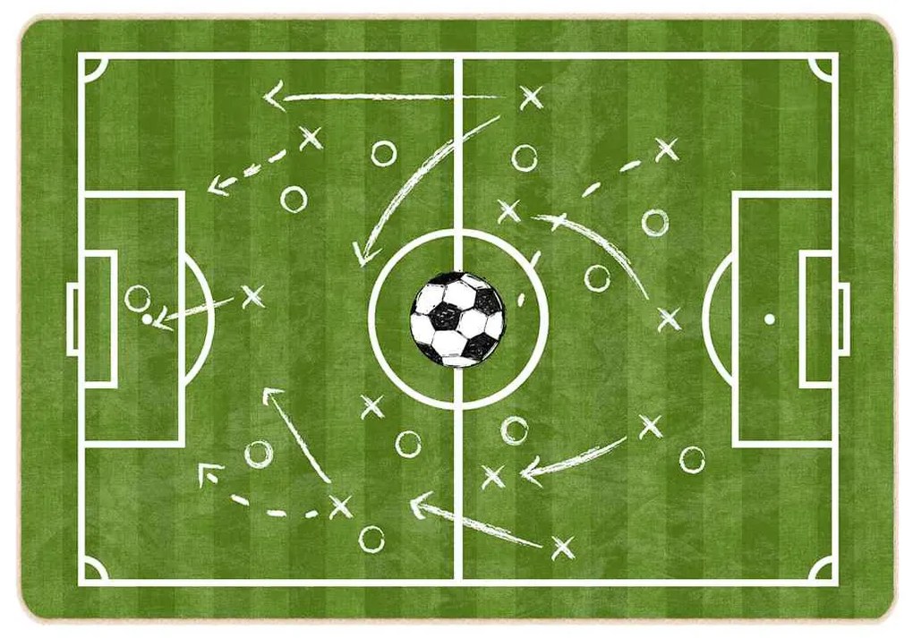 zöld mosható csúszásgátló futballpálya gyerekszőnyeg 160x230 cm
