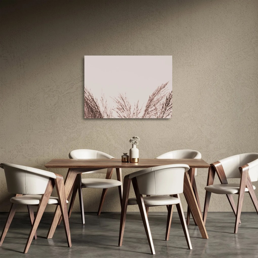 Üveg kép - Szárított fű (70x50 cm)