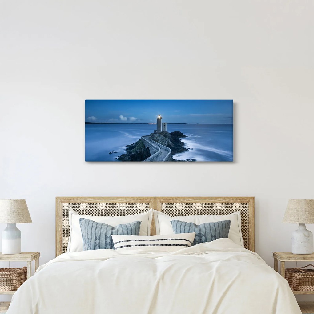 A világítótorony és a tenger képe (120x50 cm)