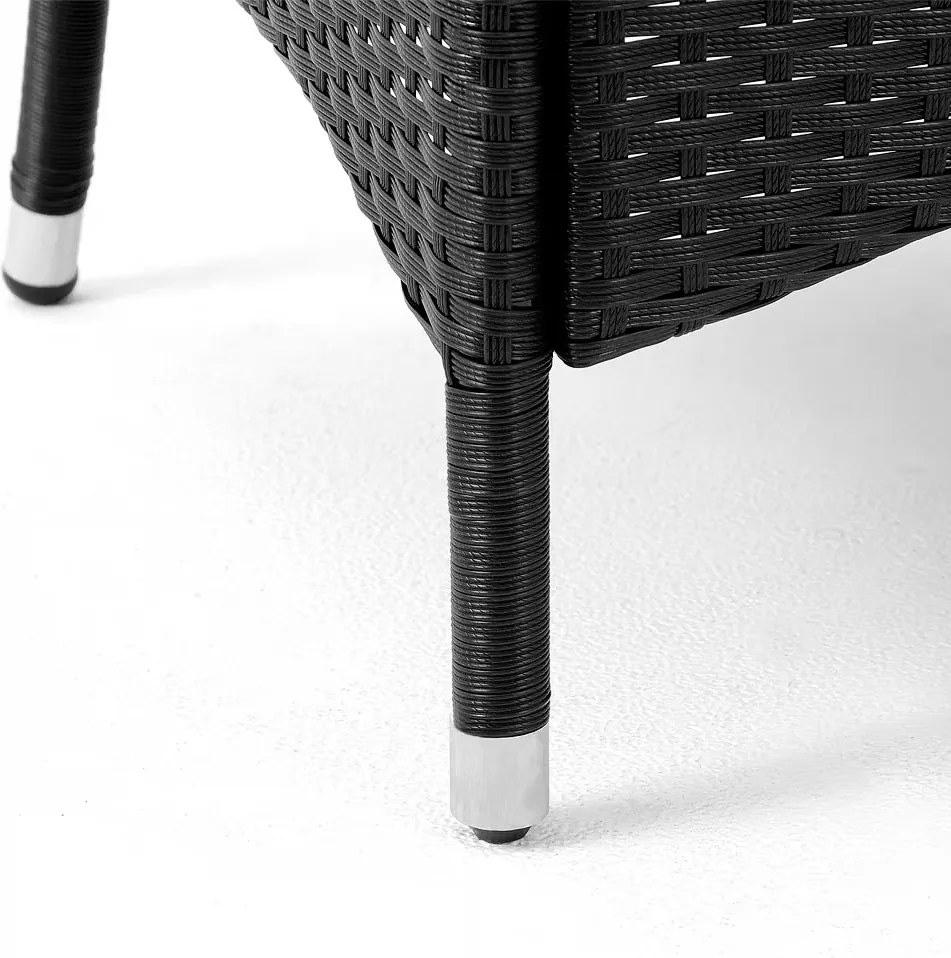 Deuba Rattan fotel 3 db - fekete