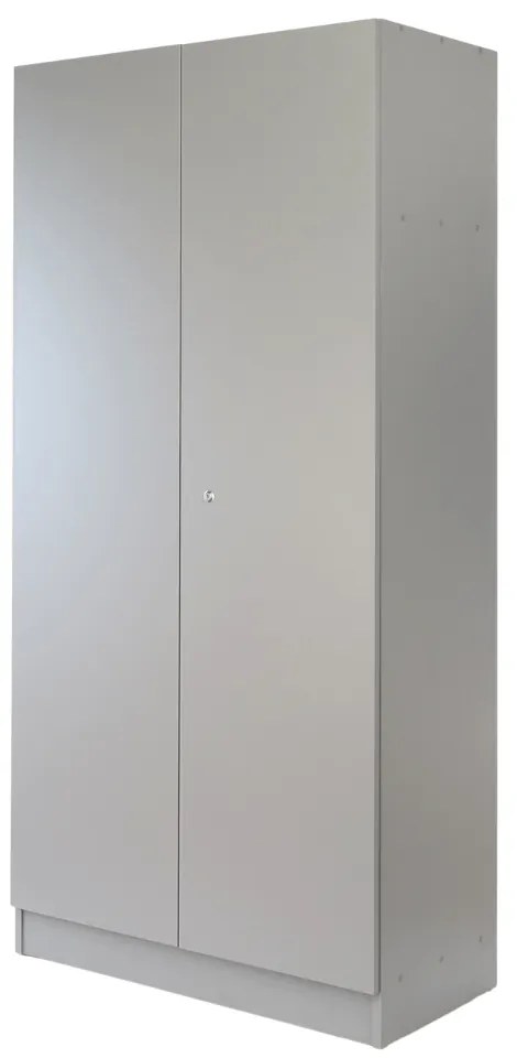 Fa gardrób Visio LUX, 90 x 45 x 185 cm, hengerzár, szürke