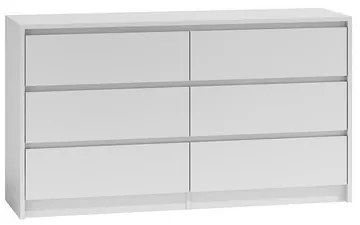 6 fiókos komód 140 cm fehér