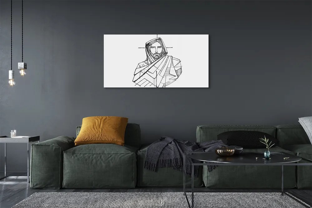 Akrilkép Jézus rajz 100x50 cm