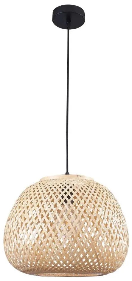 Csillár zsinóron ZANZIBAR 1xE27/20W/230V átm. 35 cm bambusz