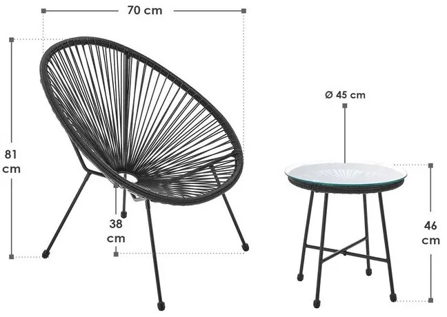 Juskys Ostana balkon szett