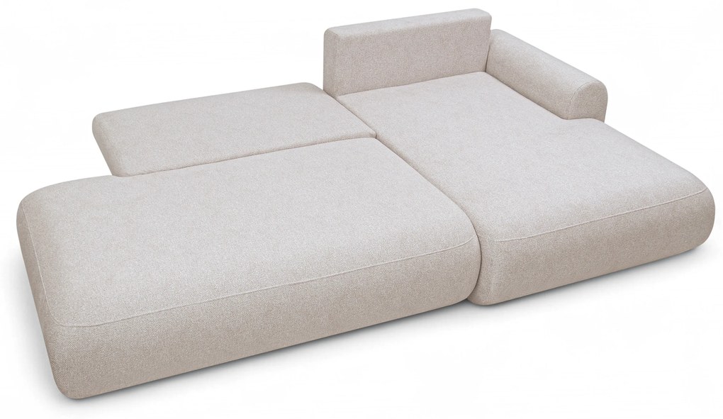 Lotulis L II sarokkanapé ágyfunkcióval jobb oldali - krém vízlepergető kötött Blur 01