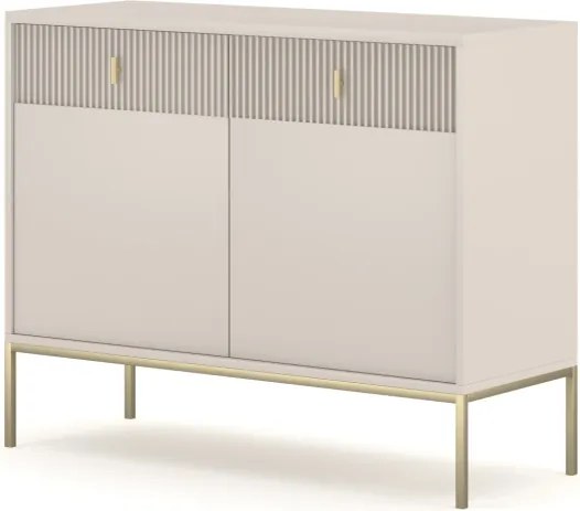 Komód 2 ajtóval és 2 fiókkal kasmír színben arany fogantyúkkal – MAGGIORE MA02