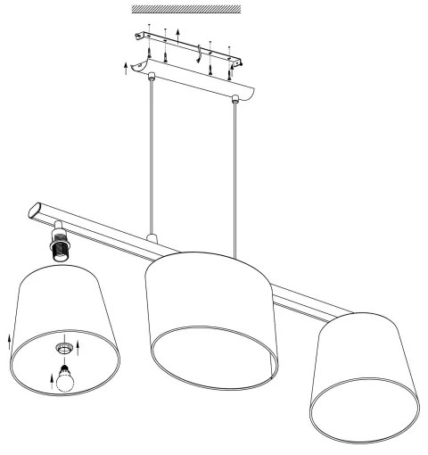 Eglo 98587 - Csillár zsinóron ALMEIDA 3xE14/25W/230V