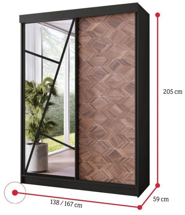 VENADA ruhásszekrény, 138x205x59, fehér/old style