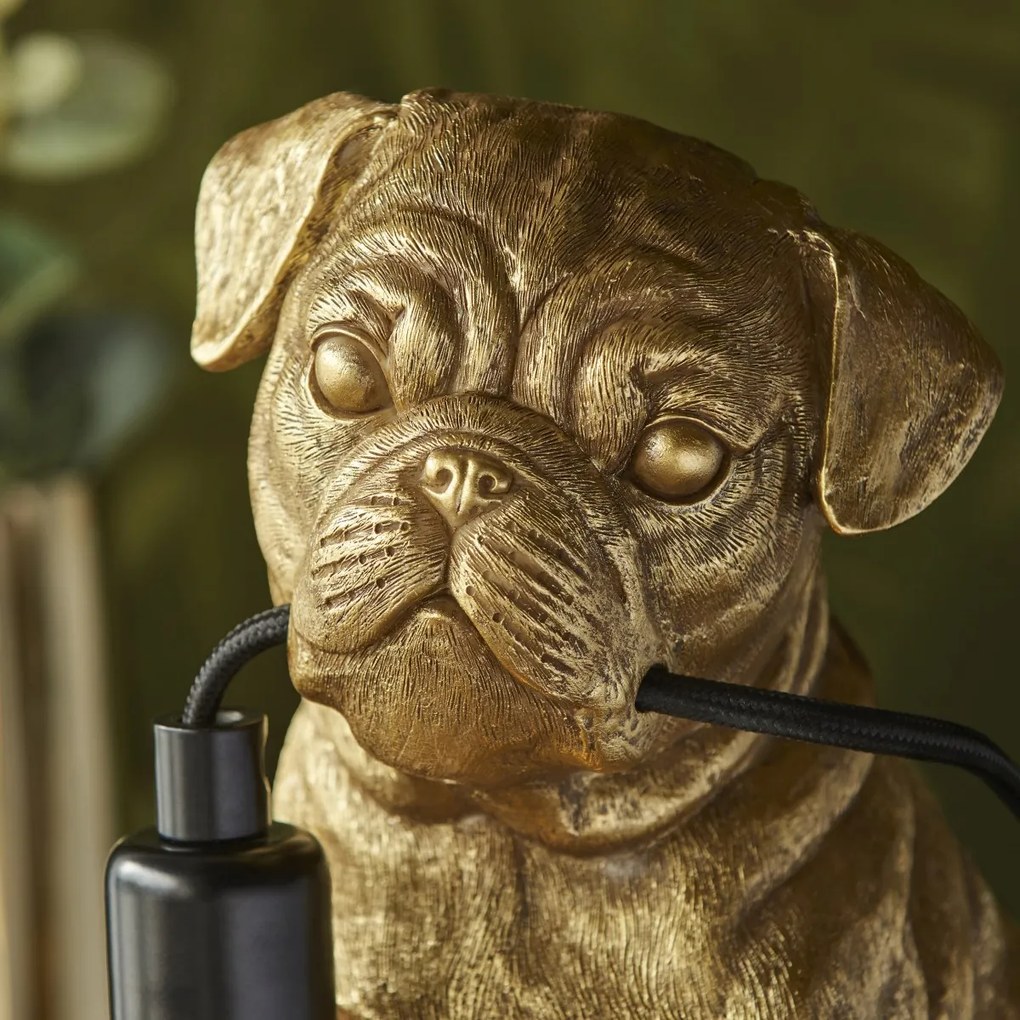 Endon modern asztali lámpa pug puppy matt fekete arany end107324
