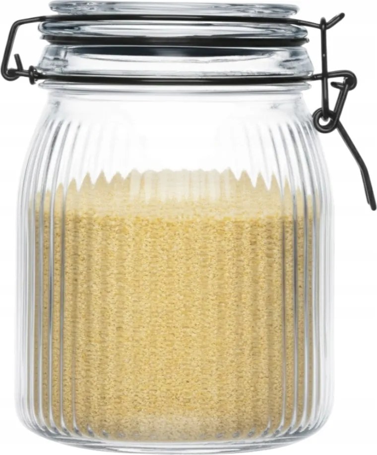 Üveg Tároló 990 Ml-es Tartály Csattal Fedéllel Az Élelmiszerek Tárolására