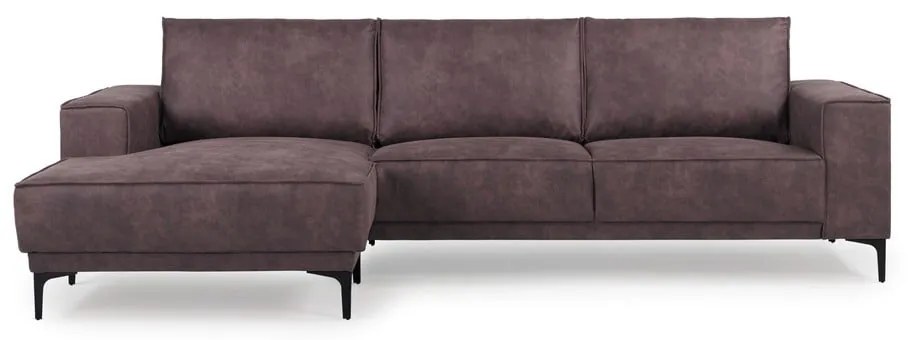 Sötétbarna bőrutánzat sarokkanapé (bal oldali) Copenhagen – Scandic