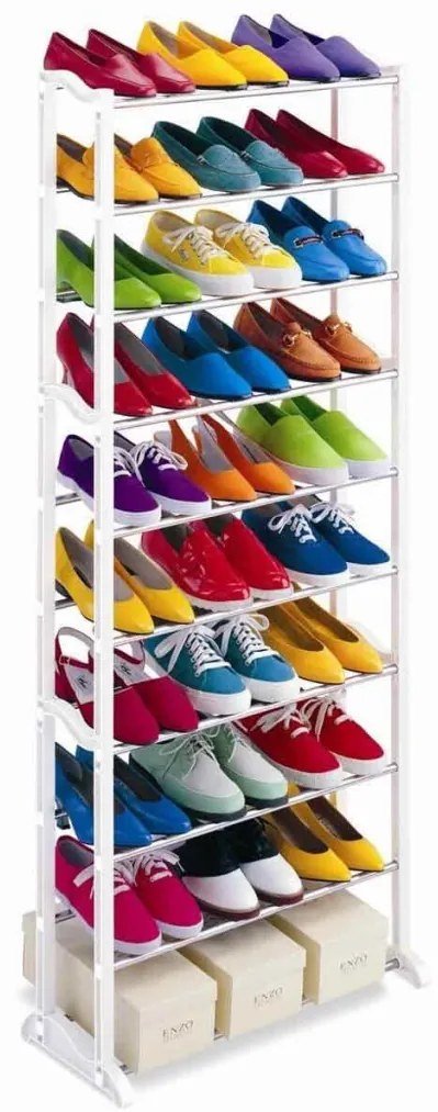 10 soros cipőtároló - fehér