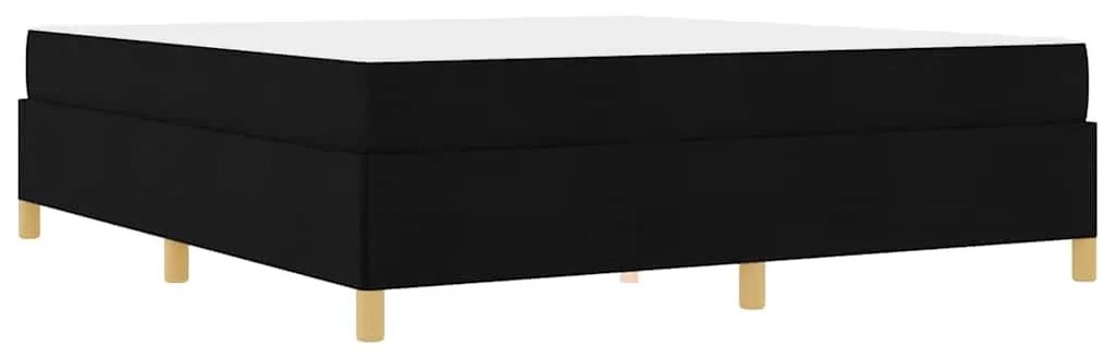 Boxrugós ágy Fekete és fehér és fekete 180 x 200 cm szövet