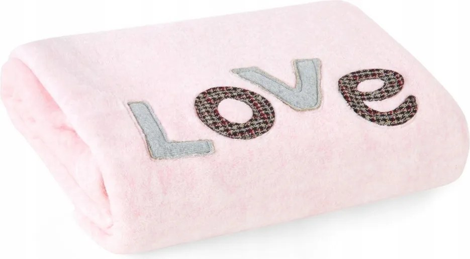 Mikroszálas ágytakaró 150x200 Love 1 rózsaszín