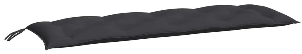 2 db fekete oxford szövet kerti padpárna 150 x 50 x 7 cm