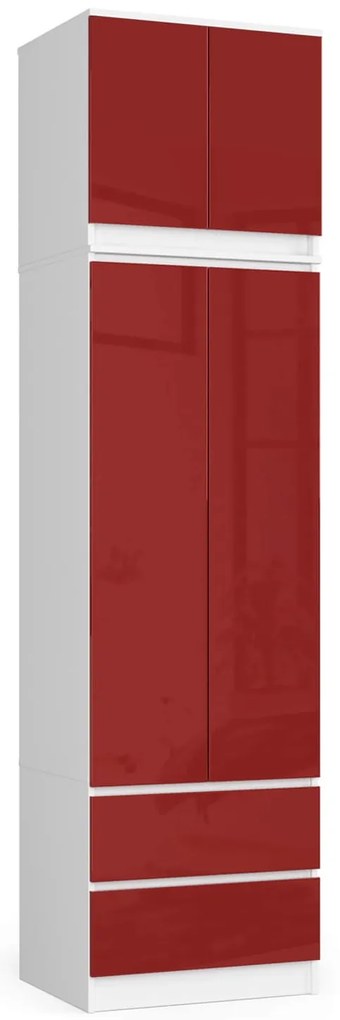 Ruhásszekrény Slots (fehér + fényes piros) (felépítménnyel). 1117383