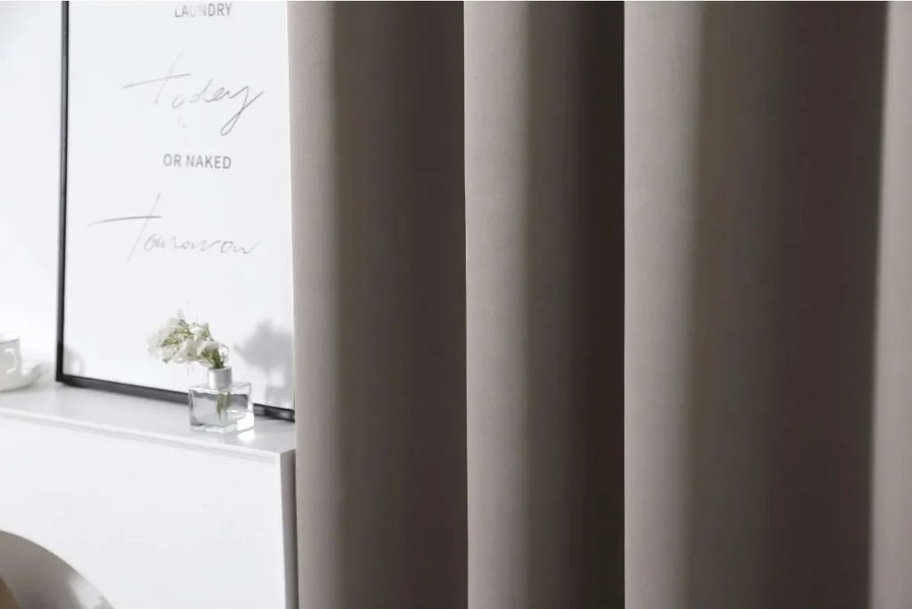 Szürkésbarna OXFORD függöny 140x250 cm Felfüggesztés: Fém gyűrűk