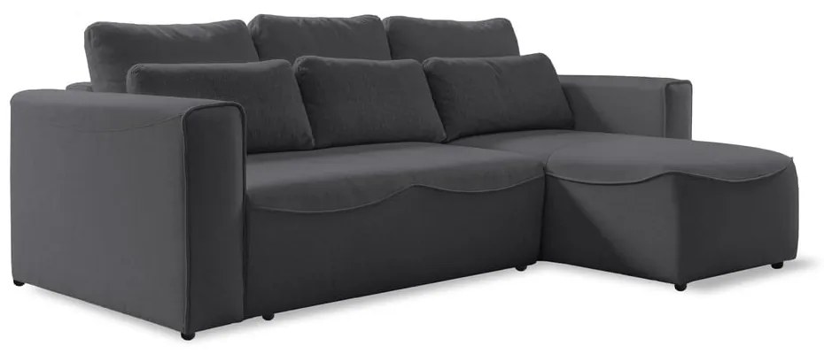 Sötétszürke kinyitható sarokkanapé (variálható) Homely Tommy – Miuform