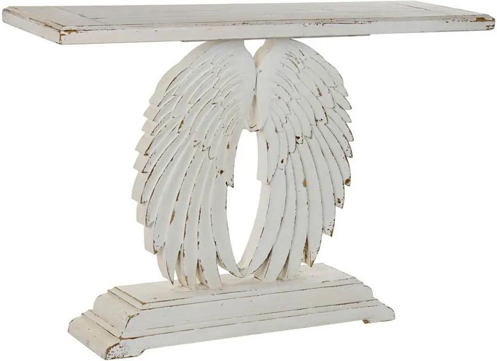 Antikolt konzolasztal fa fehér angyal szárny