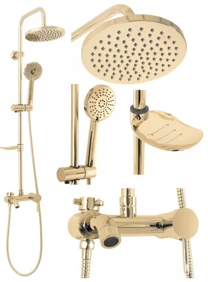 REA-P7006 - LUIS zuhanyszett arany kivitelben, csapteleppel