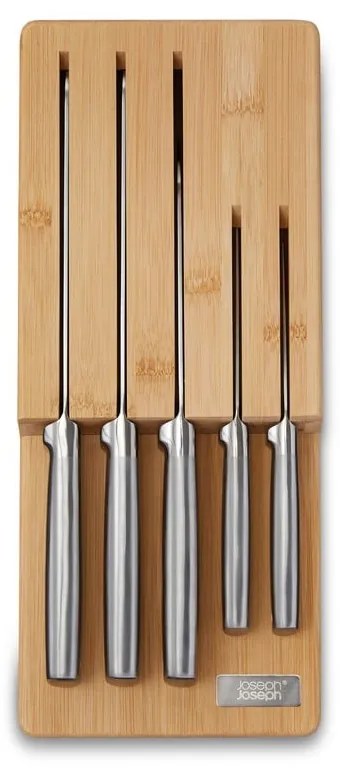 Rozsdamentes acél kés készlet tartóval 5 db-os Elevate Bamboo – Joseph Joseph