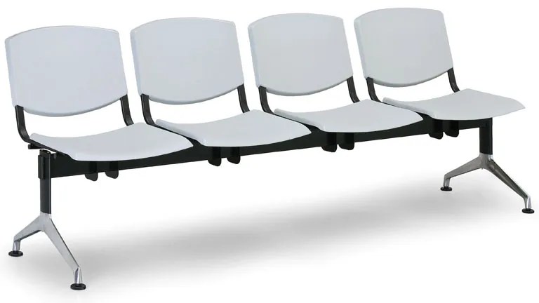 Design műanyag pad, 4 üléses, kék