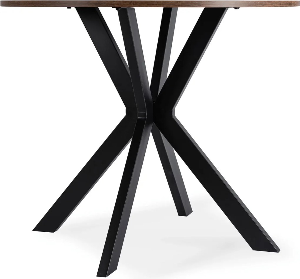 Étkezőasztal 80 cm méretben, rusztikus tölgy/fekete színben LAUREN