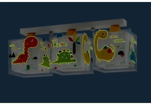 Dalber D-73453 - Gyerek mennyezeti lámpa DINOS 3xE27/60W/230V