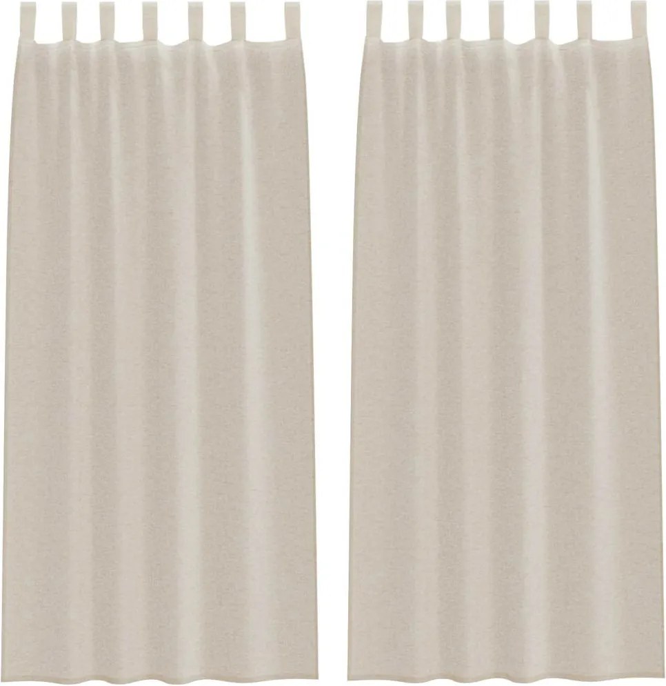 vidaXL Voile Függöny 2 pcs Homokszín 225 x 140 cm Poliészter