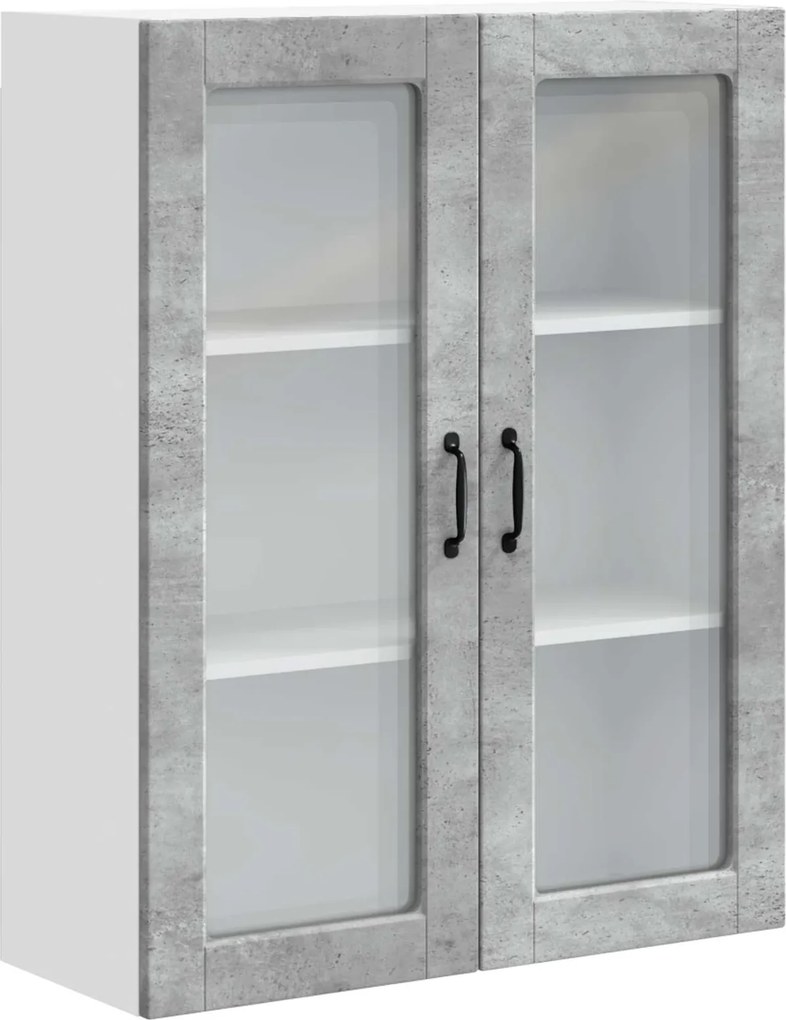 vidaXL Konyhaszekrény polcokkal Beton Szürke 80 x 31 x 100 cm Faanyag