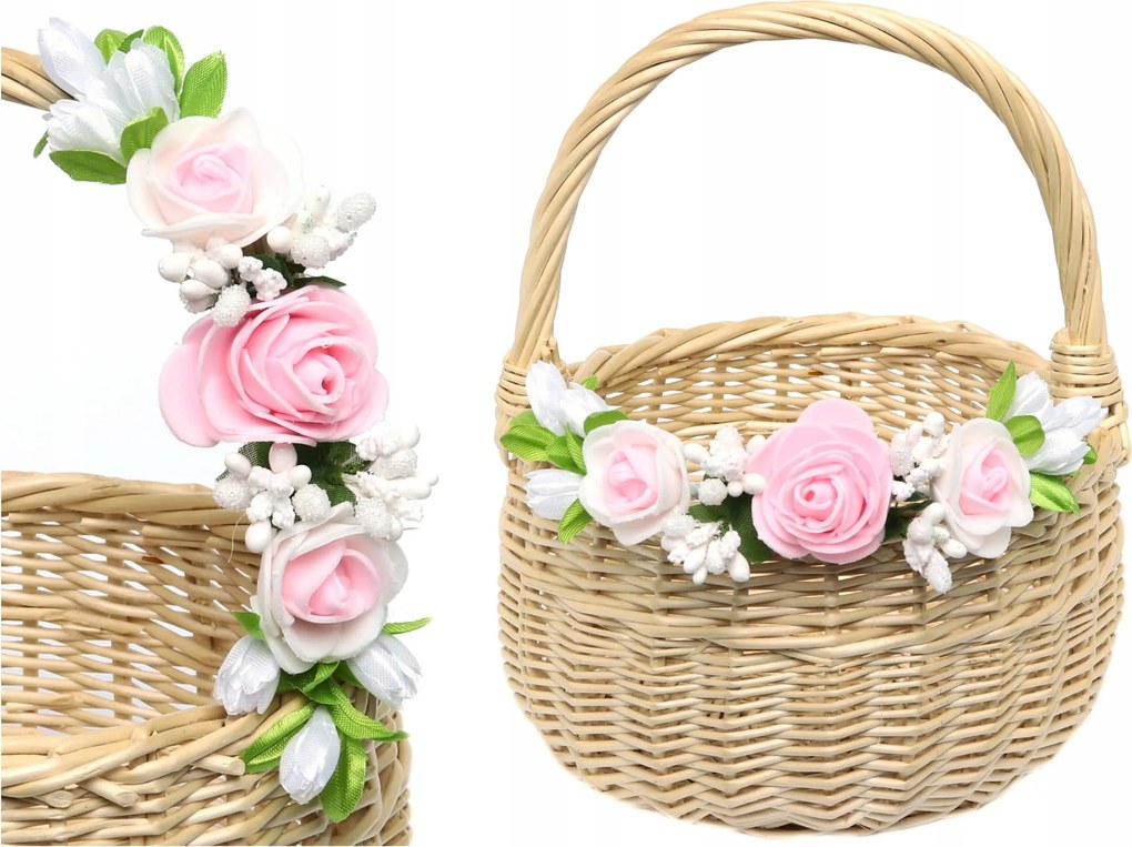 Húsvéti kosár dekoráció Virágok a kosárhoz Rózsaszín