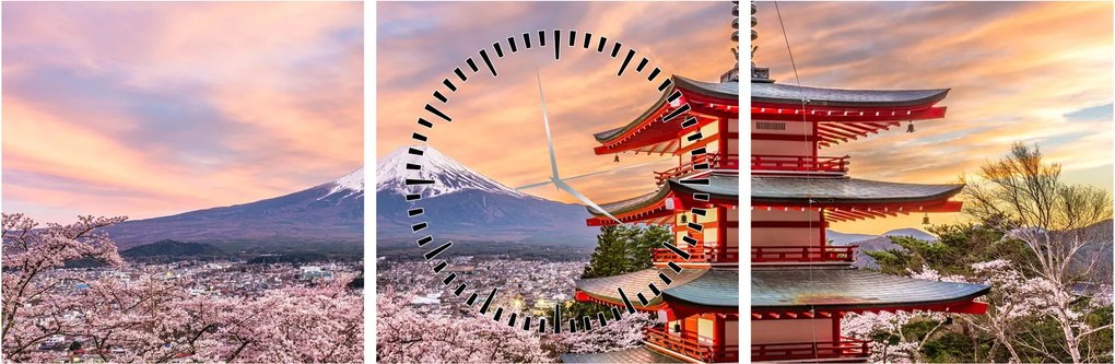 Kép - Fuji, Japán (órával) (90x30 cm)