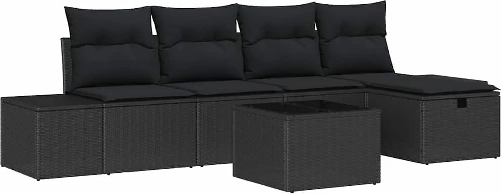 vidaXL Kanapé Szett párnával 5 pcs polirattan