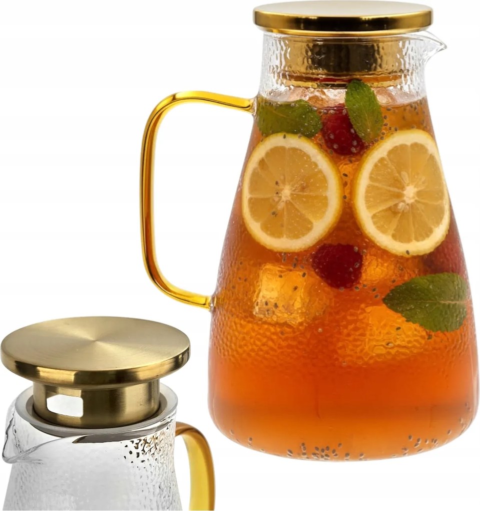 Üveg Kancsó Víz Tea Kávé Gyümölcslé 2L Hőálló Boroszilikát