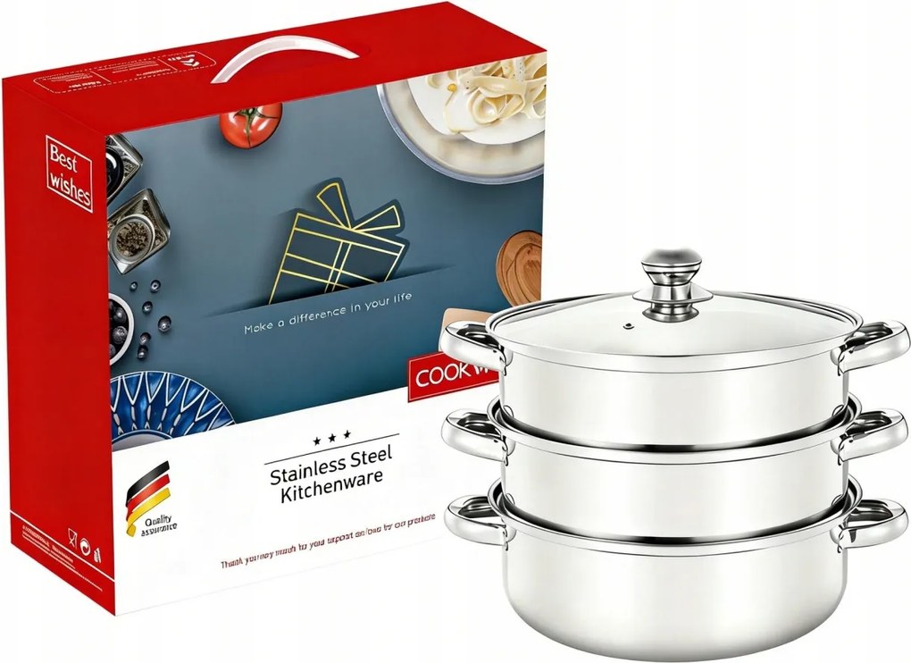 Pároló Edény Pároló 4,3L Fazék Indukciós Gáz Edények