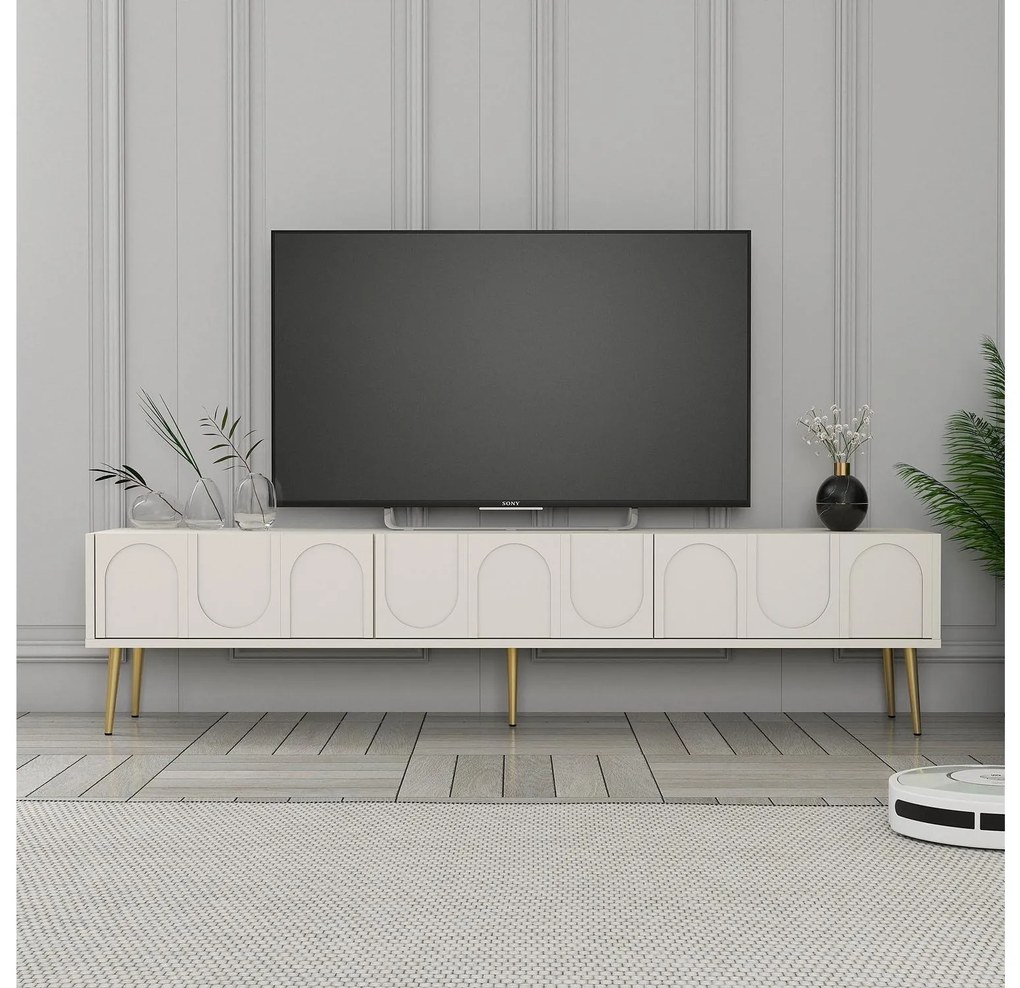 TV asztal/szekrény Bipemu 3 (krém + arany) . 1095681