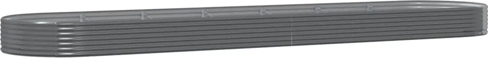 vidaXL szürke horganyzott acél kerti magaságyás 600x140x36 cm