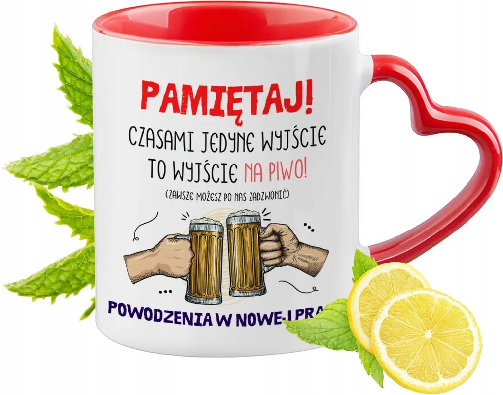 Búcsú a munkától Piros, szív alakú füllel Ajándék