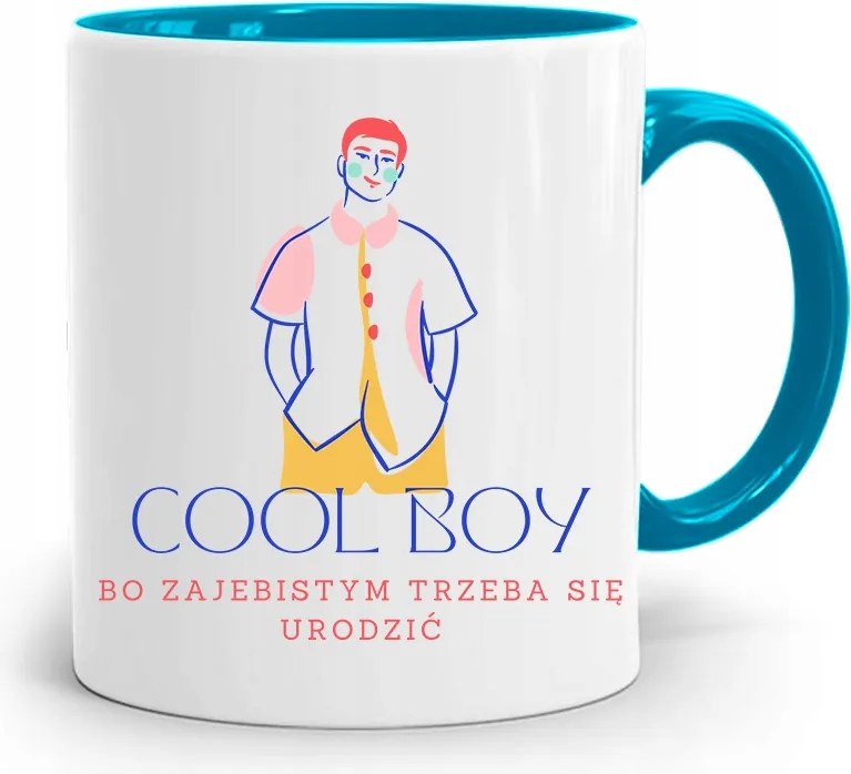 Kék Bögre Fiúnak Cool Boy nyomott mintával, fényképpel