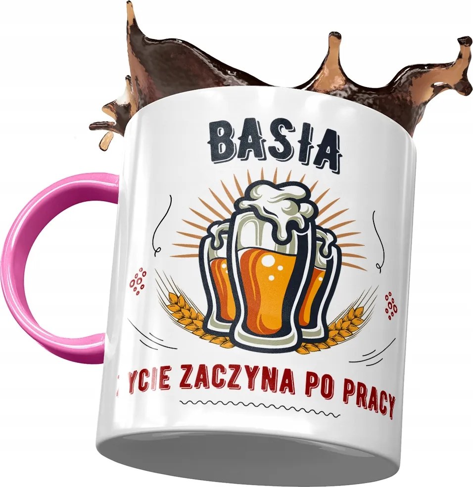 Rózsaszín Bögre Basi Barátnő Feleség Ajándék Nyomtatott Fotóval