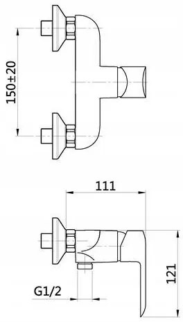 Invena Siros, zuhany csaptelep, fekete matt, BN-90-004-A