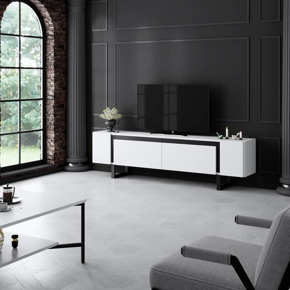 TV szekrény Yildiz - White, Black