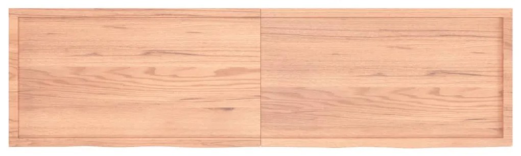 világosbarna kezelt tömör tölgyfa fali polc 220 x 60 x (2-6) cm