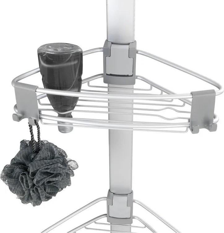 Matt ezüstszínű teleszkópos alumínium fürdőszobai polc Purio – Wenko