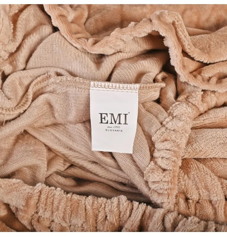 EMI barna mikroplüss gumis lepedő, 180x200-as lap