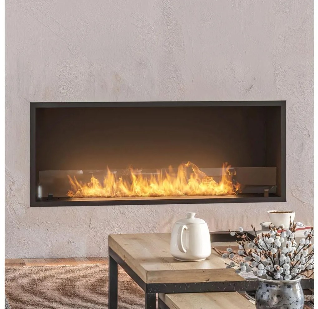 InFire - Beépített BIO kandalló 49,4x124,4 cm 6kW fekete